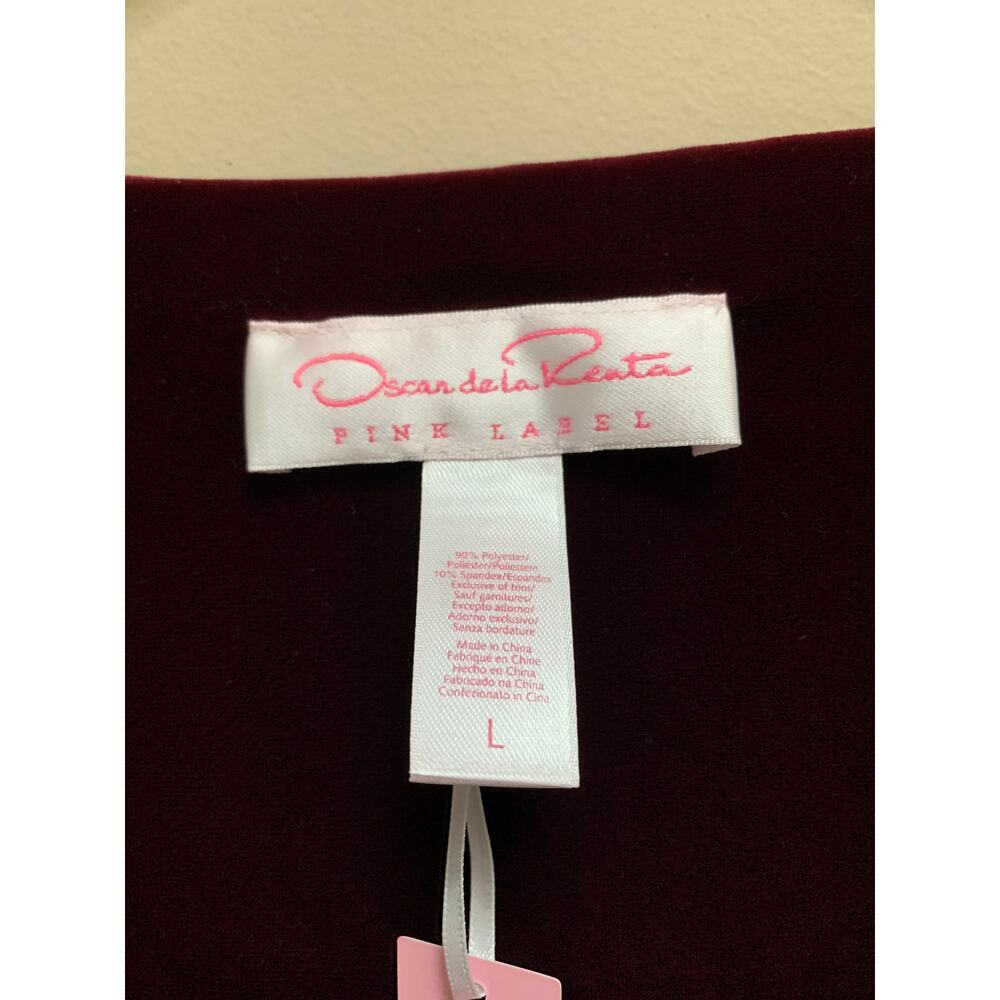 Woman's Full Length 1/2 Zip Oscar de la Renta House Coat 1/2 Zip Wine Color L - Picture 6 of 6